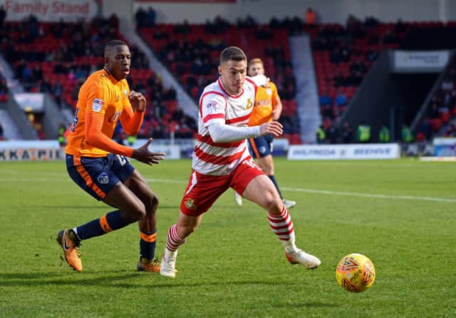 Tommy Rowe in action for Rovers during his previous spell at the club