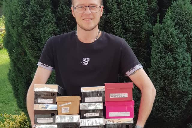 Big-hearted Armthorpe dad David Smithson is giving away free shoes to children from disadvantaged fmilies.