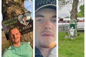 The family of Kieran Rylance (middle) say they have been told to take down a sign commemorating him at the spot where he died.