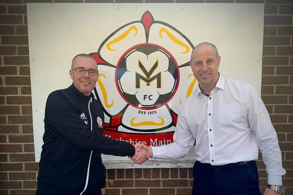 Dominic Gibbs (right) has been appointed joint chairman of Yorkshire Main FC.