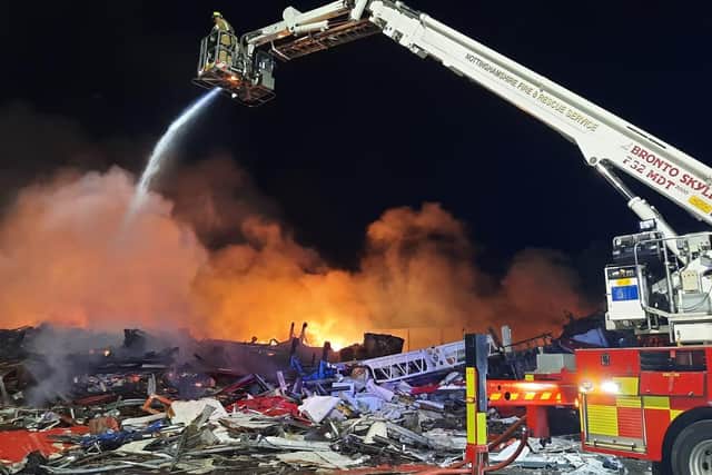 Fire crews have spent all night at the huge blaze.