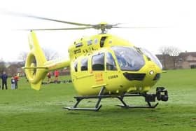 The air ambulance was reported at the scene of an emergency incident in Doncaster.