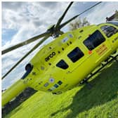 The Yorkshire Air Ambulance has landed at the scene of the crash on the M18.