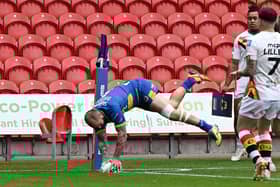 Luke Briscoe's try was a rare highlight in last weekend's loss to Bradford. Picture by Howard Roe/AHPIX.com.