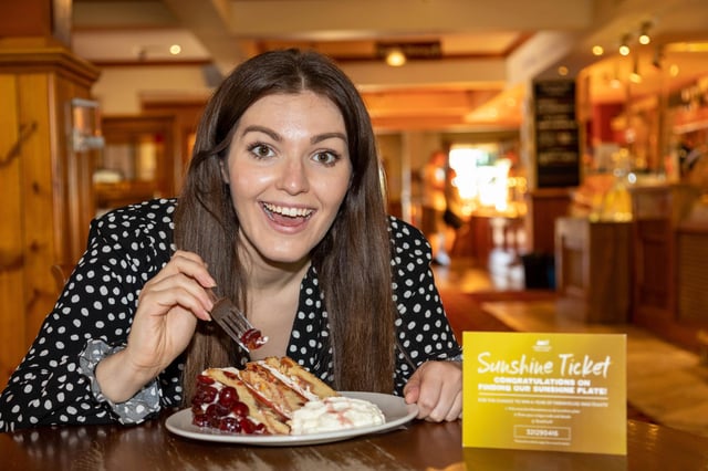 Find a sunshine plate and win cake!
