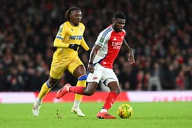 Crystal Palace's Eberechi Eze in action against Arsenal this season. (Photo by Stuart MacFarlane/Arsenal FC via Getty Images)