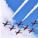 The Red Arrows were regular visitors to the RAF Finningley Air Show.