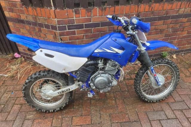 This motorbike was seized by police.