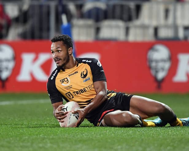 Hull-born Jordan Olowofela, pictured playing for Western Force in Christchurch, New Zealand, in 2021, has signed for Doncaster Knights for the 2024/25 season (Picture: Kai Schwoerer/Getty Images)