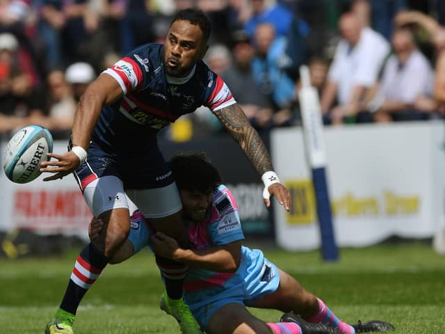 Doncaster's Telusa Veainu scored a stunning solo try in the win over Cornish Pirates (Picture: Jonathan Gawthorpe)