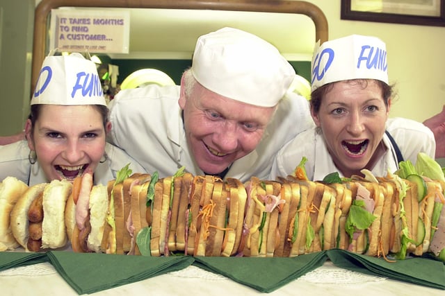 Dawn Flegg, Douglass  Parratt and Michelle Green tucked 55 varieties of sandwiches back in 2001