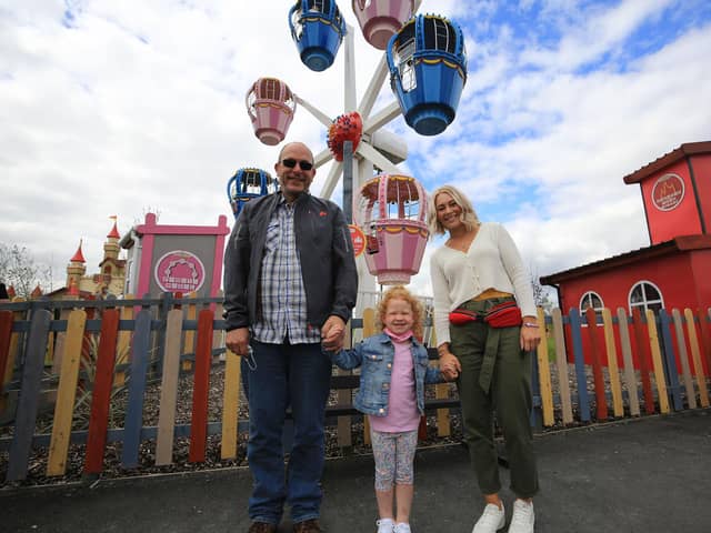 Pictured are Kirsty Taylor, Naomi, four, and David Taylor. Picture: Chris Etchells