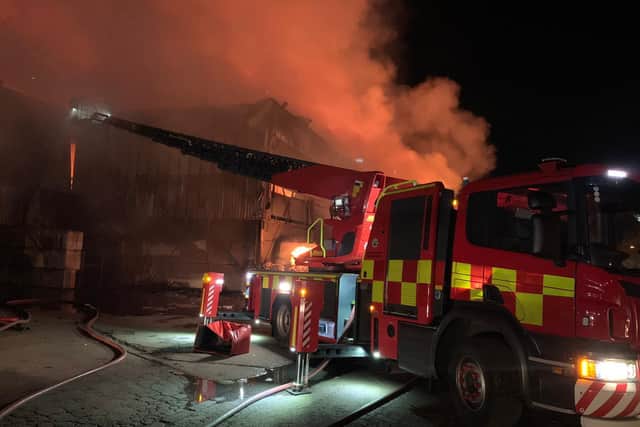 The fire has raged all night at the Doncaster plant. (Photo: SYFR).