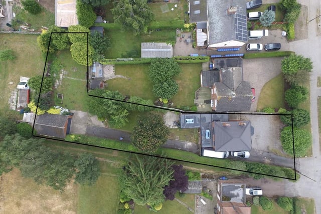 The property's extensive plot, as seen from above.