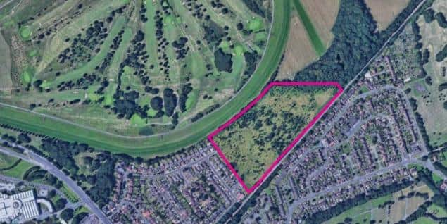 The plot of land adjacent to the racecourse that has been sold off for housing development