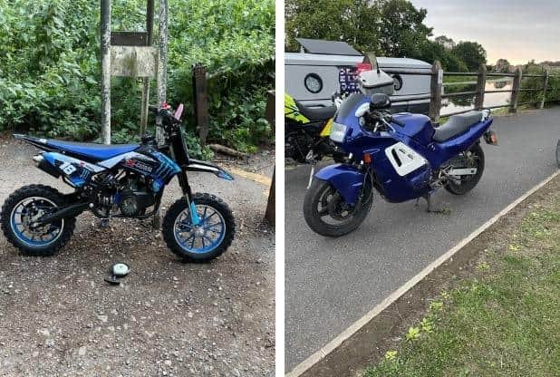 These stolen motorbikes were seized.