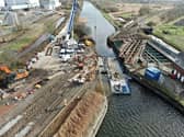 Work has been completed on the unique sliding bridge.
