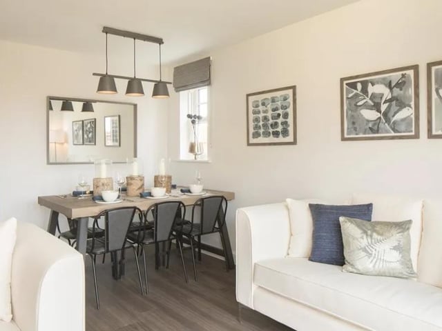 This three bedroom semi-detached new build house in Kentidge Way, Waterlooville has gone on for sale for £375,000. It is listed by Barratt Homes.