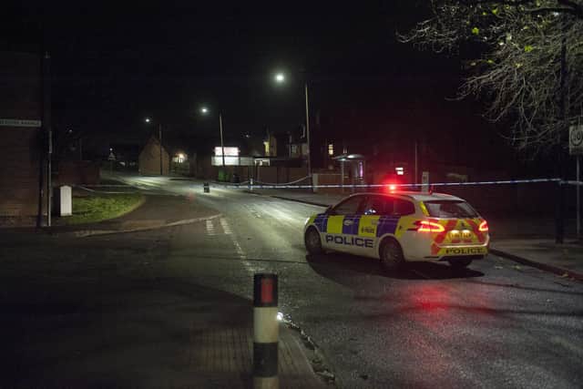 A section of Hexthorpe Road at the junction with Stone Close Avenue is sealed off to the public.