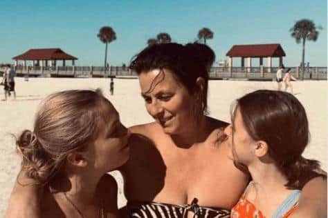 Juliet with her daughters Frankie and Indiana.