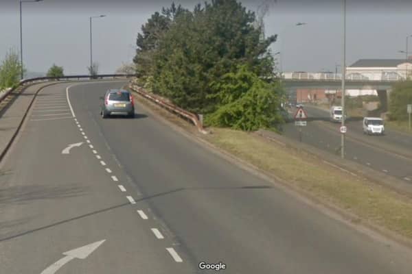 The flyover which crosses Greens Way, Mexborough