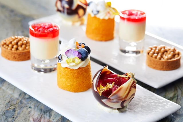 A tray of mouth-watering afternoon tea desserts at Fingal, just waiting to be devoured.