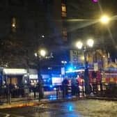 Fire crews and police outside the Premier Inn Doncaster on Thursday December 9.