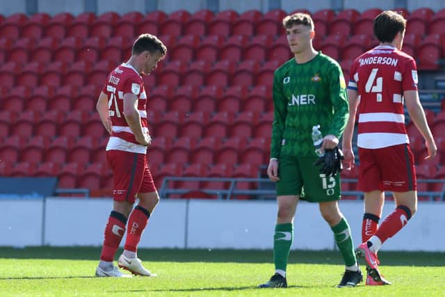 Andy Butler shows his disappointment at full time in Rovers' defeat to Fleetwood Town. Picture: Andrew Roe/AHPIX