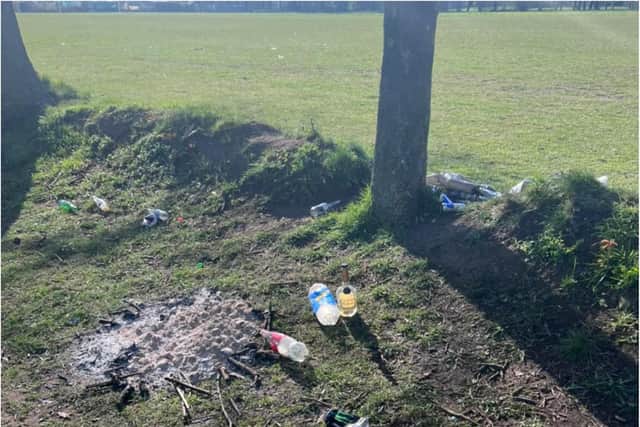 Cantley Park was left strewn with litter.