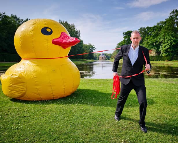 Alex Horne of Taskmaster at Wrest Park, one of the many English Heritage venues, including Doncaster's Brodsworth Hall, hosting Taskmaster events this summer. (Photo: Jim Holden).