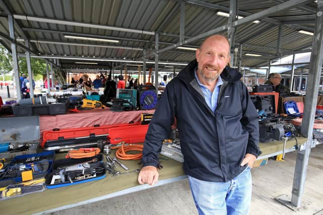 Doncaster outdoor market. Stall holder John Williams.