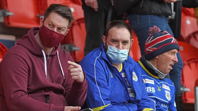 Dons fans were back inside the Keepmoat Stadium on Sunday for the first time in 14 months. Photo: Andrew Roe/AHPIX LTD