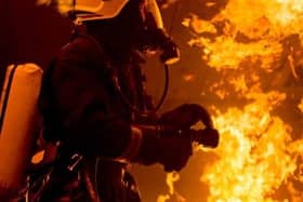 Firefighter pictured during a training exercise