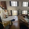 The flat has a large, open plan and light-drenched lounge/kitchen with high ceilings.