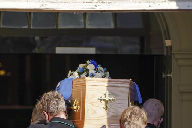 The funeral of Lewis Williams who died following an incident in Mexborough last month has been held at St. Margaret's Church in Swinton. Picture Scott Merrylees