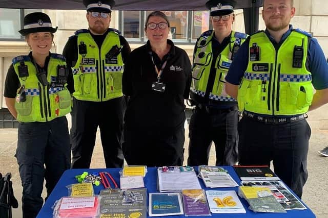 The pop-up police stall is in Doncaster throughout the summer.