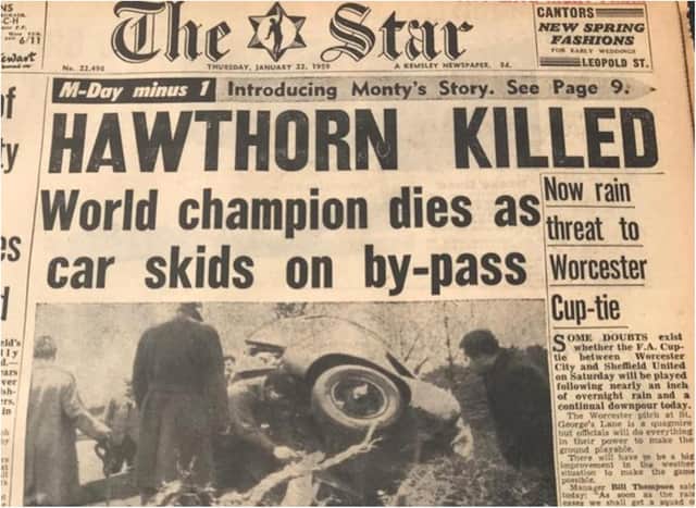 How the death of Mike Hawthorn was reported in 1959.