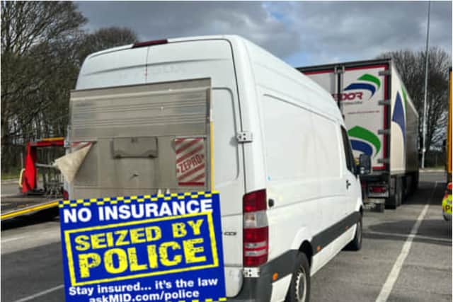 The van was stopped by police on the A1 in Doncaster.