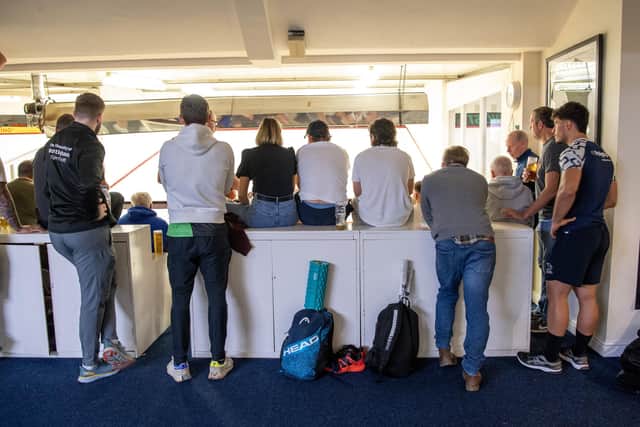 Standing room only: Spectators watch Doncaster Squash Club take on rivals Dunnington (Picture: Tony Johnson)