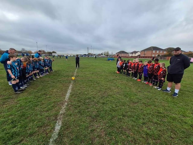 Junior footballers across Doncaster took part in the national silence at 11am.