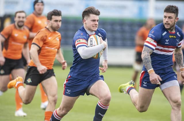 Tom Bacon is pictured during Doncaster Knights' defeat to Ealing Trailfinders in the Trailfinders Challenge Cup a fortnight ago.