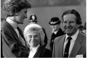 Princess Diana shares a joke with then Doncaster Council leader Gordon Gallimore at the opening of The Dome in 1989.