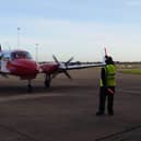 The first plane in two years has landed at Doncaster Sheffield Airport.