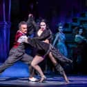 Cameron Blakely as Gomez Addams and Joanne Clifton as Morticia Addams in The Adams Family - The Musical Comedy. Photo: Pamela Raith
