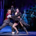 Cameron Blakely as Gomez Addams and Joanne Clifton as Morticia Addams in The Adams Family - The Musical Comedy. Photo: Pamela Raith