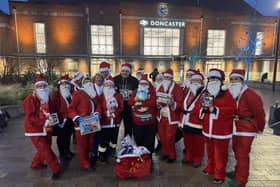 The team of Santas collected gifts for the Doncaster Children's Christmas Toy Appeal.