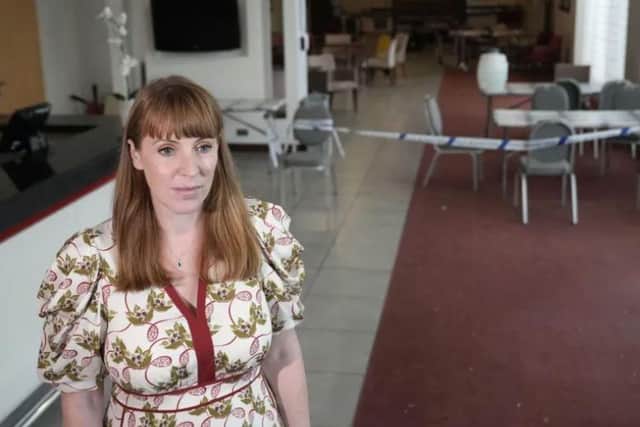 Angela Rayner has visited the Holiday Inn Express at Wath, the scene of Sunday's shocking riot.