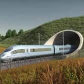 An artist's impression of the HS2 line.