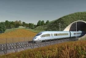 An artist's impression of the HS2 line.