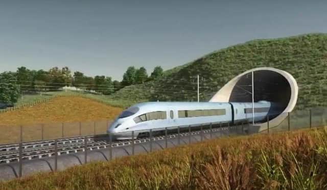 An artist's impression of the HS2 line.